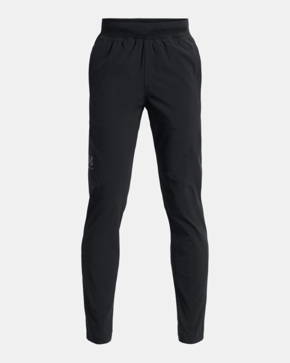Boys' UA Unstoppable Tapered Pants in Black image number 0